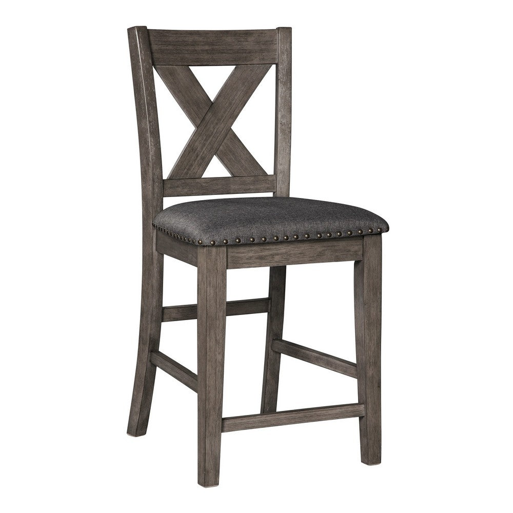 Ashley Caitbrook 7 Piece Dining Table Set | Lattice Chairs | Gray Wood