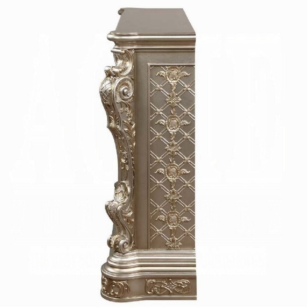 Mas LED Electric Fireplace, Touch Panel, 69 Inch, Classic Silver Resin