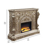 Mas LED Electric Fireplace, Touch Panel, 69 Inch, Classic Silver Resin