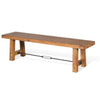 Jake Dining Bench, Light Brown Mahogany Wood, Turnbuckle Accent, 64"