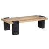 Bonne Coffee Table, 60 Inch Wide Rectangular Top, Handcrafted White Oak and Sandblasted Black By The Urban Port