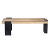 Bonne Coffee Table, 60 Inch Wide Rectangular Top, Handcrafted White Oak and Sandblasted Black By The Urban Port