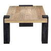 Bonne Coffee Table, 60 Inch Wide Rectangular Top, Handcrafted White Oak and Sandblasted Black By The Urban Port