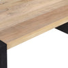 Bonne Coffee Table, 60 Inch Wide Rectangular Top, Handcrafted White Oak and Sandblasted Black By The Urban Port