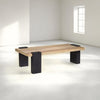 Bonne Coffee Table, 60 Inch Wide Rectangular Top, Handcrafted White Oak and Sandblasted Black By The Urban Port